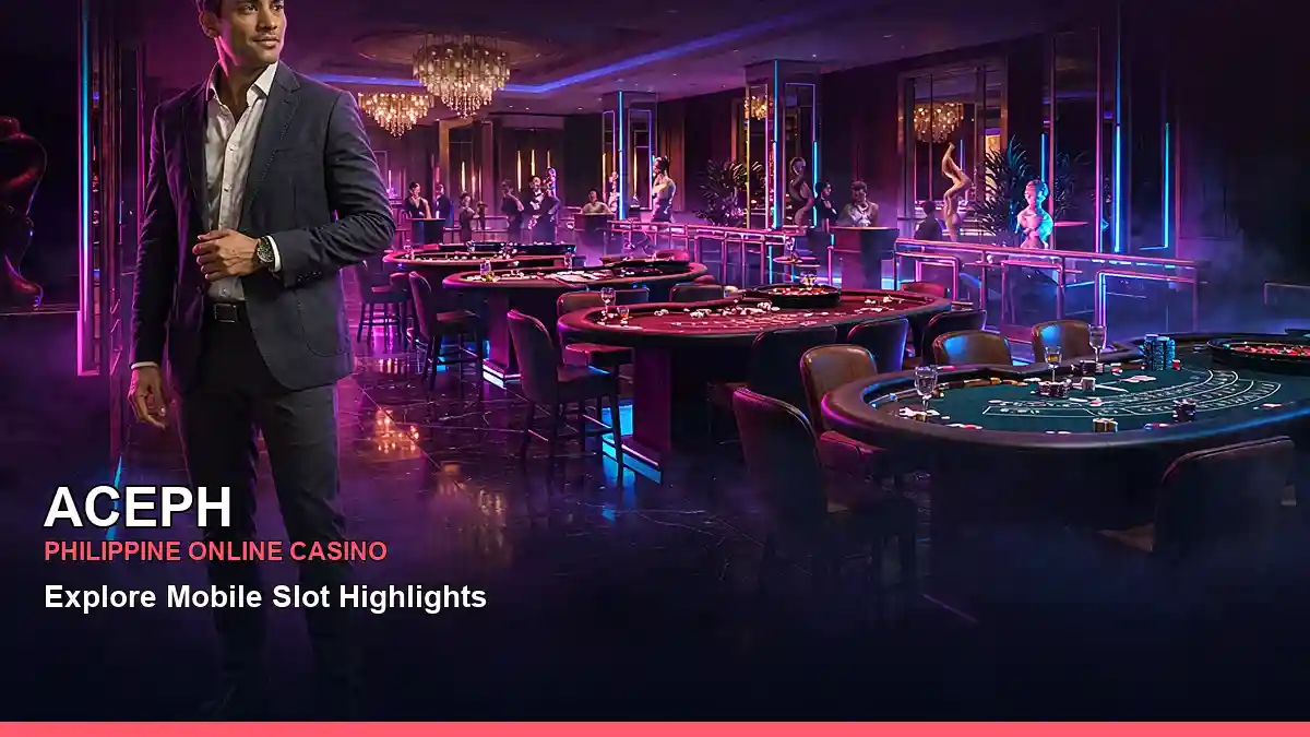 ACEPH live casino table games featuring an adult Filipina casino host with a wide floor composition — view 2