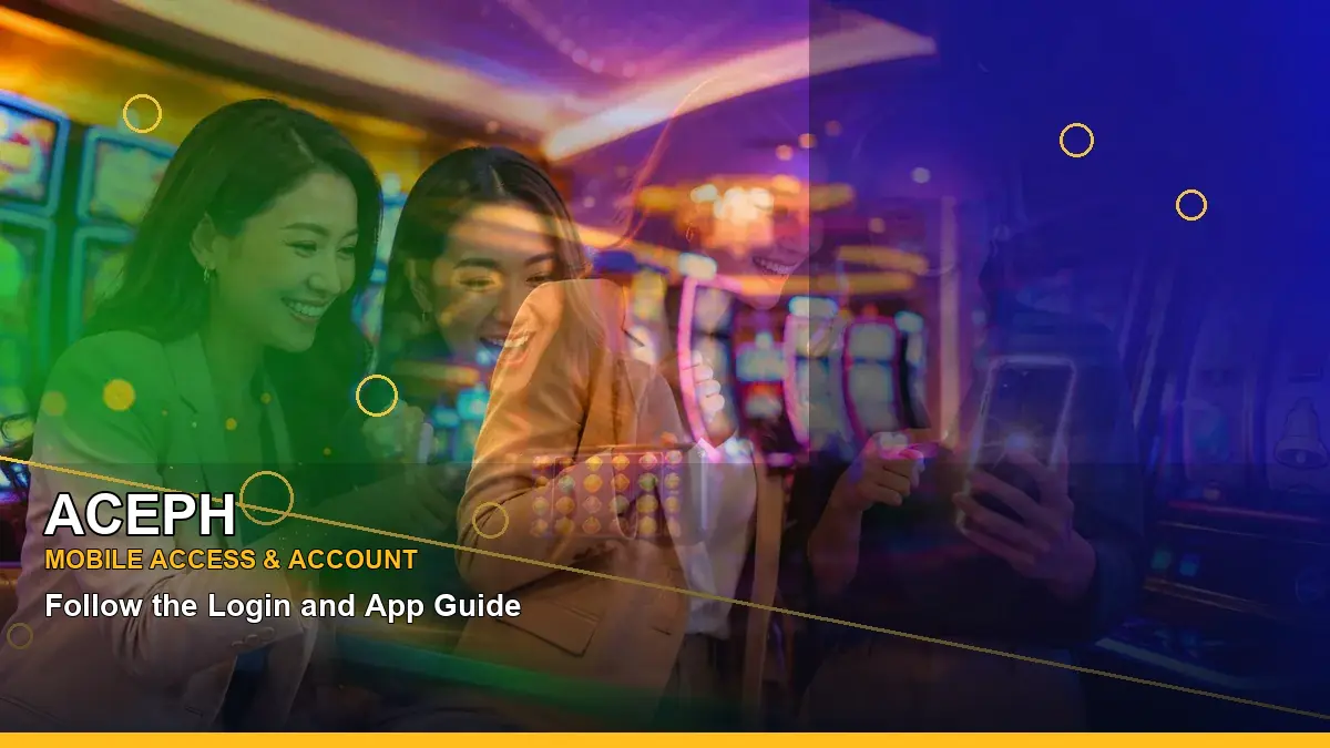 ACEPH coins casino cashback rewards featuring an adult Filipina casino host with a right-diagonal composition