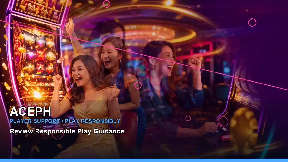 ACEPH neon-lit neon jackpot slot games in a panoramic reel layout for Philippine players